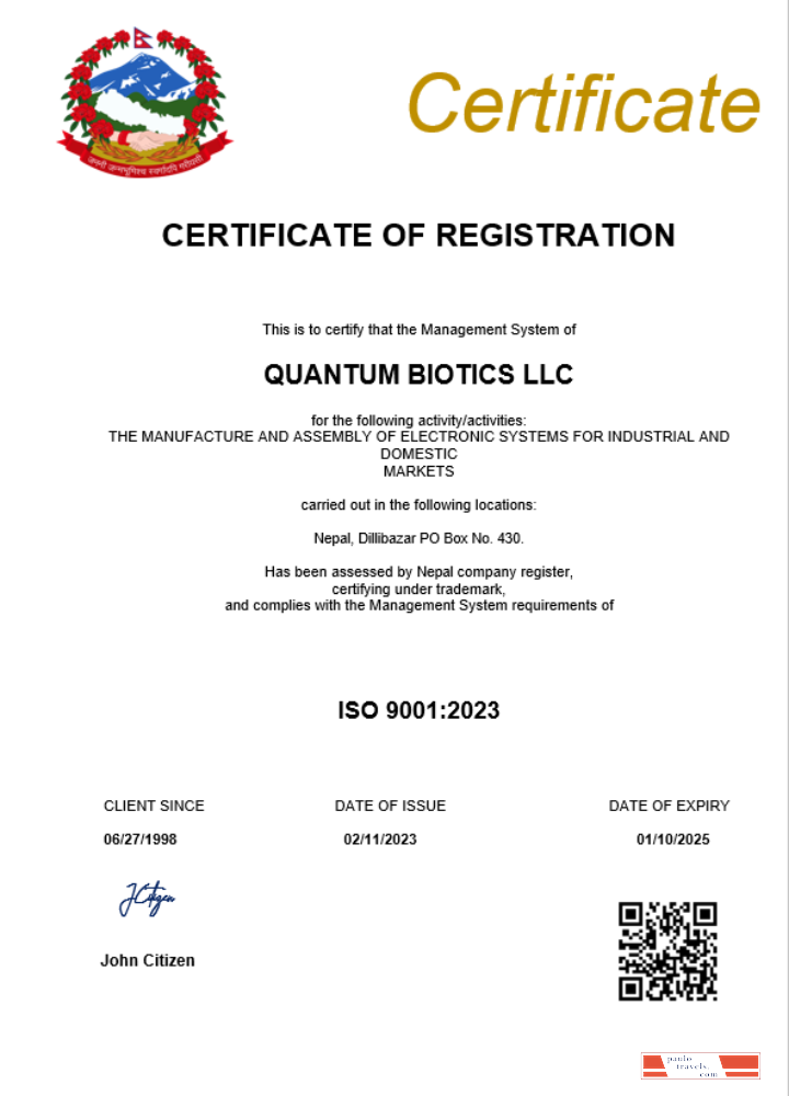 Nepal company registration certificate Word and PDF template